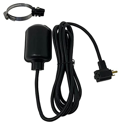 Sump Pump Tethered Universal Float Switch Replacement with Piggyback Plug for Sewage, Reliable Water Level Performance - 10 foot cord - style: 10' Cord