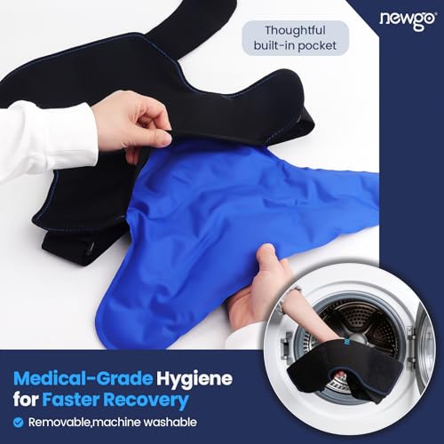NEWGO Shoulder Ice Pack, Compression for Both Shoulders, FSA Eligible, M - style: Medium-Black