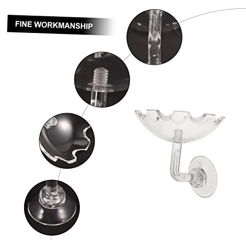 2pcs Acrylic Shrimp Feeding Dish with Cup Reptile Food Bowl for Aquariums Convenient Installation and Multi-Purpose Use Transparent Feeding Tray for Shrimp Tank
