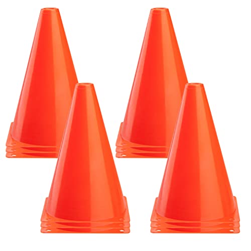 CARTMAN Agility Training Cones, Plastic Soccer Field Markers Indoor Outdoor for Events - style: 9" 12pk