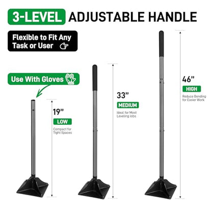 Walensee 10" x 10" Steel Tamper Tool with 48" Handle, Heavy Duty Ground Tamper with Rubber Grip for Leveling Paver Base, Soil, Gravel, Sand, Asphalt, Driveways, Yards and Blacktop Repair