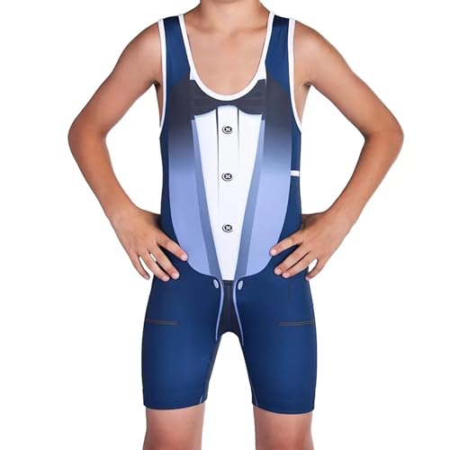 KO Sports Gear Adult Wrestling Singlets, Funny & Holiday Designs, XS-3XL - color: Tuxedo, size: X-Small