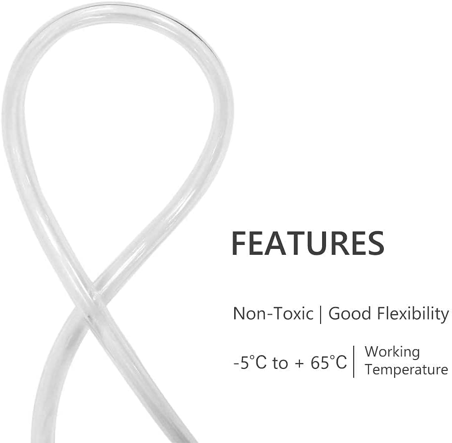 10ft x1/8" ID Clear Vinyl Tubing, Flexible Hybrid PVC Tubing Hose, Lightweight Plastic Tube UV Chemical Resistant Vinyl Hose, BPA Free and Non Toxic - size: ID 1/8 INCH, style: 10 Feet