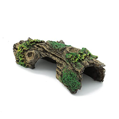 Aquarium Decorations Resin Hollow Tree Trunk Ornament, Bettas House Cave Wood House Decor for Fish Tank (HS-SP207)