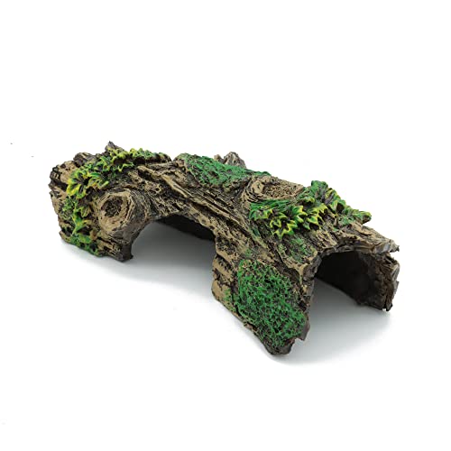Aquarium Decorations Resin Hollow Tree Trunk Ornament, Bettas House Cave Wood House Decor for Fish Tank (HS-SP207)