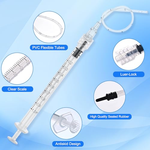 30 Pack 1ml Luer Lock Syringe - Syringes for Liquid with Soft Tube - Individually Pcakaged，Scientific Labs and Measuring, Refilling Inks
