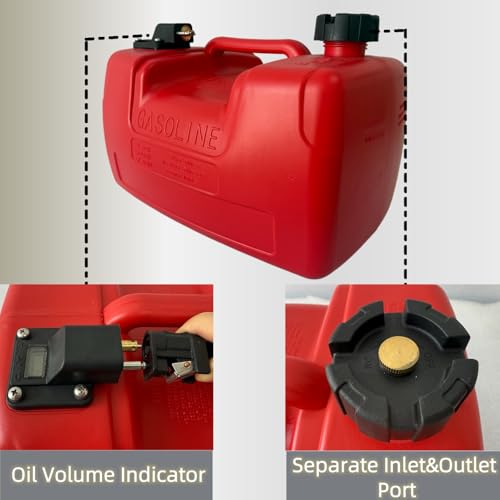 Marine Tank, 3Gallon Outboard Marine Boat Transfer Tank with Fuel Line , Easy to Carry for Outboard Engine Boats,Fishing Boat, Deck Boat,Yacht (12L) - size: 12L