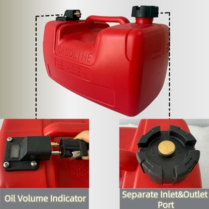 Marine Tank, 3Gallon Outboard Marine Boat Transfer Tank with Fuel Line , Easy to Carry for Outboard Engine Boats,Fishing Boat, Deck Boat,Yacht (12L) - size: 12L