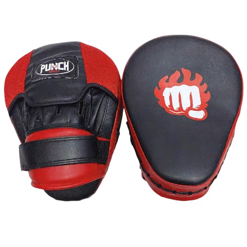 Punch Sports Focus Mitts – Synthetic Leather Boxing Pads with Hand Molded Padding, EVA Foam Shock Absorption, Hook & Loop Closure – Training Pads for Boxing, MMA, Muay Thai, Kickboxing, Karate