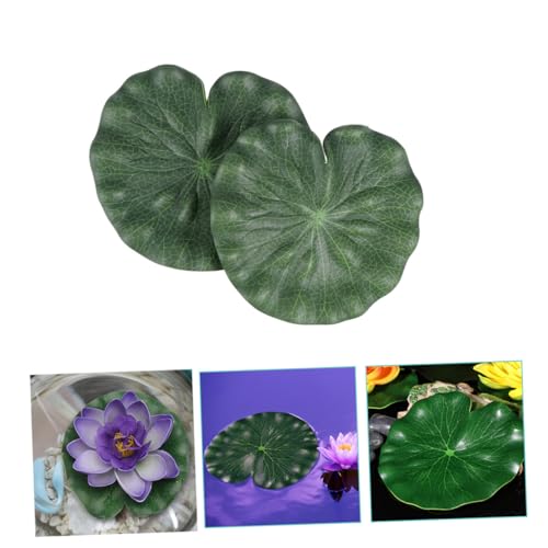 Artificial Floating Lotus Leaves 10pcs 17cm Aquarium Lotus-Leaves Fish Pond Decor Simulation Water Lily Pads for Home Garden Pool Display
