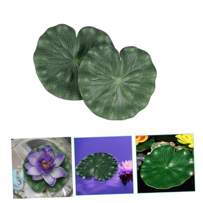 Artificial Floating Lotus Leaves 10pcs 17cm Aquarium Lotus-Leaves Fish Pond Decor Simulation Water Lily Pads for Home Garden Pool Display