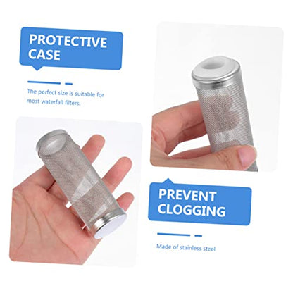 Happyyami 4pcs Stainless Steel Aquarium Cover Easy to Install Fish Tank Protective Cover Prevents Debris from Entering Extends Lifespan Compatible Inlet