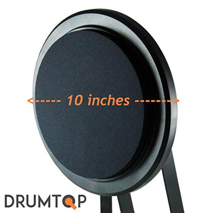 LOW-NOISE BASS DRUM PRACTICE PAD - 10" Drum Kick Pad For Training - Bass Pedal Pad For Natural Rebound Feel - Real Feel High-Density Rubber - DRUMTOP 1000