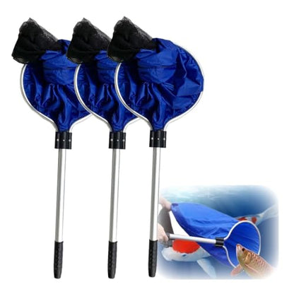 4 Pcs Koi Fish Net Set - Soft Lightweight Mesh Nets with Long Handles for Easy Fry Transfer, Koi Egg Collection & Spawning - Durable Aquarium Fishing Tools - color: 3pcs, size: D 35cm/13.8" L 30cm/11.8"