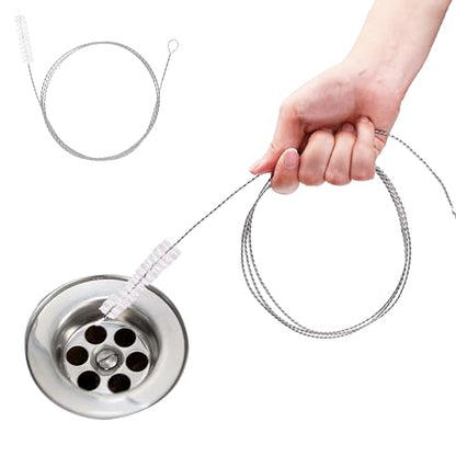 Flexible Drain Brush-Extra Long Pipe Inner Nylon Cleaner Tool for Cleaning Plumbing/Refrigerator/Sink Tube 150cm/59inch (2 PCS)