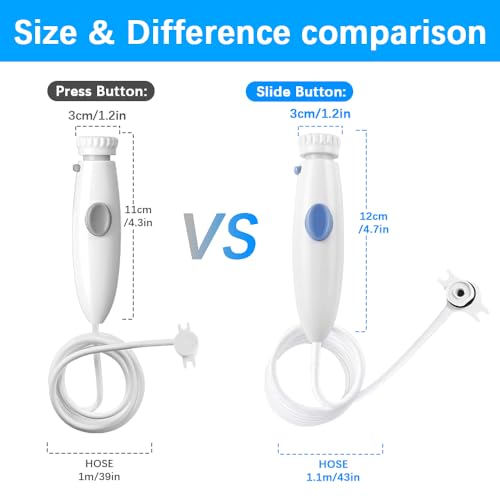 Replacement Handle Hose Parts Waterpik Replacement Parts Compatible with Waterpik water flosser WP-100 WP-300 WP-660 WP-662 WP-670 WP-672 WP-900 Oral Hygiene repair kit Accessories (White) - color: White