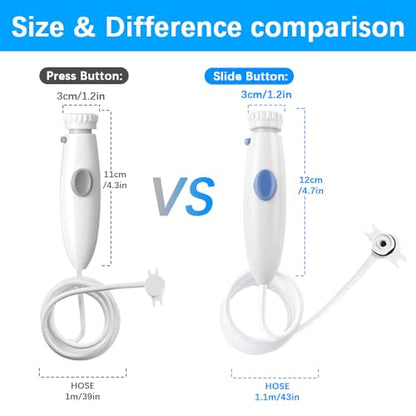 Replacement Handle Hose Parts Waterpik Replacement Parts Compatible with Waterpik water flosser WP-100 WP-300 WP-660 WP-662 WP-670 WP-672 WP-900 Oral Hygiene repair kit Accessories (White) - color: White