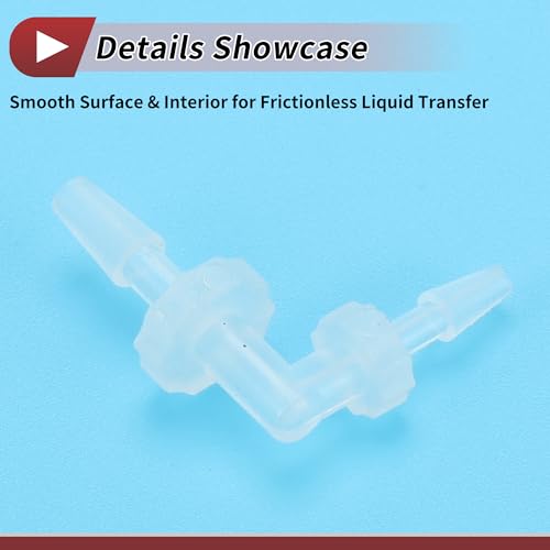 5 Pcs Aquarium Plastic Hose Barb Fitting 1/16" to 3/32" Hose Barb 90 Degree Elbow L Fitting Clear PP - size: 1/16"-3/32"