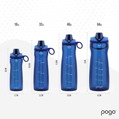 Pogo BPA-Free Tritan Plastic Water Bottle with Chug Lid, 32 Oz, Blue - color: Blue, size: 32 Ounces