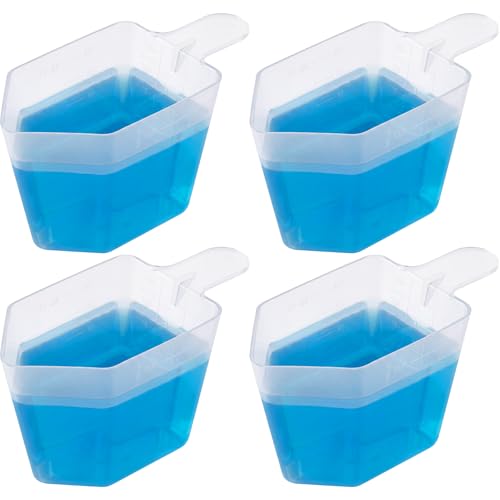4 Pcs 4 oz Measuring Cups Plastic Measuring Scoop Small Liquid Measuring Cups with Clear Easy-Read Scale for Coffee, Protein Powder, Pet Food, Spices, Grains,Chemicals, Oil, Pool and Lawn (4)