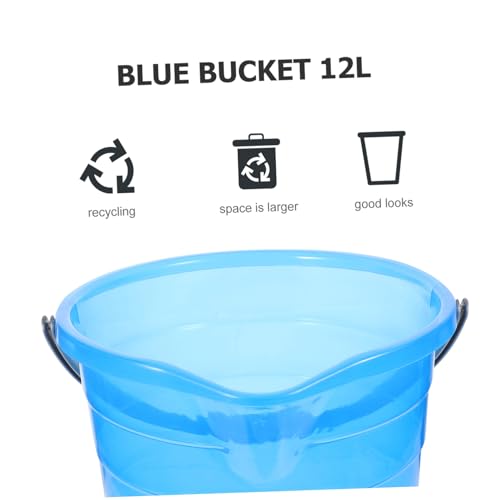 Plastic Water Bucket with Handle 12L Portable Wash Bucket for Home Bathing and Laundry Thickened Storage Container for Students and Dormitory