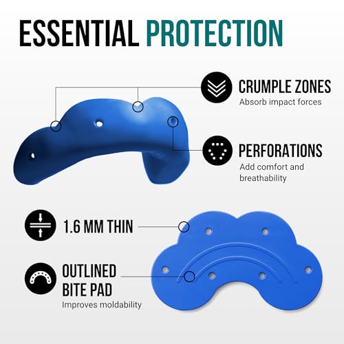 SISU Go Mouthguard, Royal Blue - Low-Profile Front Tooth Protection for Soccer, Basketball, Water Polo, Skateboarding, BMX, Action Sports - Remoldable Up to 20 Times - Thin, Breathable - Non Toxic - color: Royal Blue