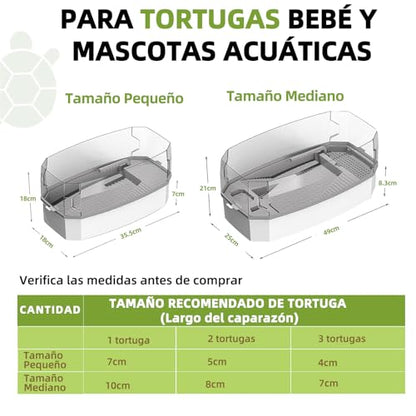 Escape-Proof 6.5 Gallon Turtle Tank Kit with Basking Platform & Filter - Acrylic Aquarium for Juvenile Turtles, Multi-Zone Habitat, Easy Water Change, Full View, White