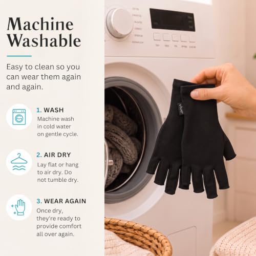 Vive Arthritis Gloves - Men, Women Rheumatoid Compression Hand Glove - color: Black, size: Large