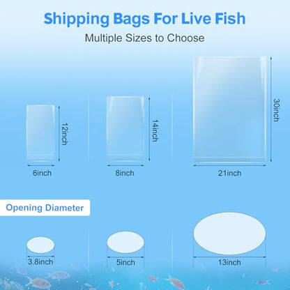 Aquarium Fish Bags, Clear Transportation Bag, Waterproof & Leak-proof Poly Shipping Bags for Storing and Transporting Live Fish (6" x 12" 100pcs) - size: 6" x 12" 100pcs
