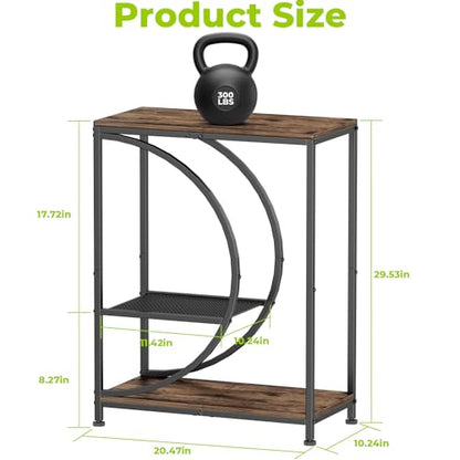 10 Gallon Fish Tank Stand, Aquarium Stand with Smooth Wood Board and Matte Black Iron Frame, Heavy Duty Sturdy Design for Home Office Use, Black (Tank not Included)