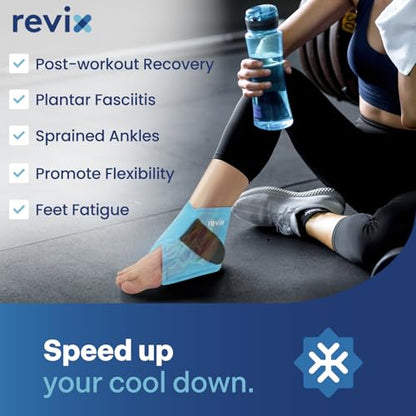 REVIX Ankle Ice Pack Wrap for Plantar Fasciitis & Foot Pain Relief - style: Blue-1 Pack