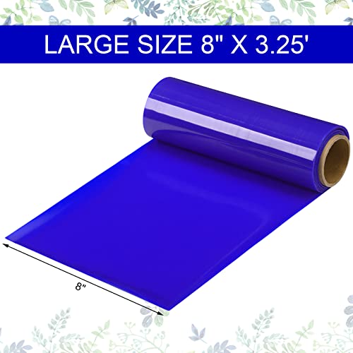 Treela 1 Rolls Non Slip Material Roll, 8 Inch x 3.25 ft Silicone Roll Cut to Size Blue Non Slip Mat Large Table Pads for Baking Drawer Crafts Counter Eating Aids Drawer