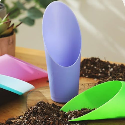 8 Pcs Bonsai Soil Scoops Plastic Potting Soil Scoop Colorful Bucket Shovel for Plant Flower Succulent