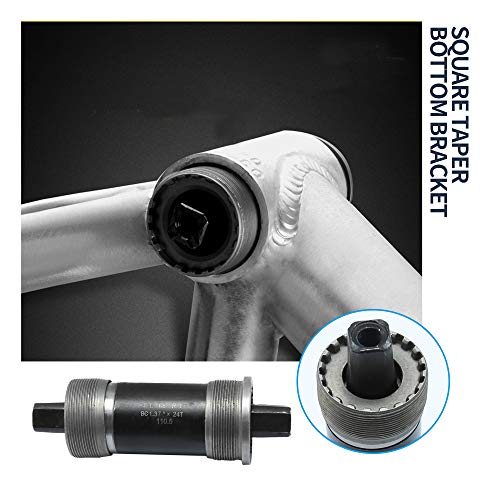 Hoypeyfiy BB-UN26 Square Taper Bottom Bracket 68 * 123/127 / 110mm (Black 1Pcs) (68x110mm) - size: 68*110mm