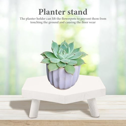 LIOOBO Wooden Plant Display Rack Sturdy Potted Planter Stand Natural Wood Flowerpot Stool for Indoor Outdoor Bonsai Showcase and Small Fish Tank Holder