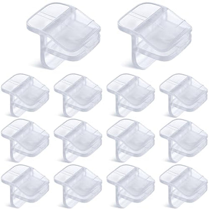 12 Pcs Aquarium Lid Clips Rimless Fish Tank Top Cover Rim Lid Support Holder Clip Clear PC Aquarium Hoods Clamps for 1/8" to 3/16" Glass