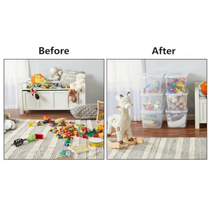 Plastic Bin with Lid, 1PCS Transparent Storage Box Office Container with Lids Platic Hangers Office Storage Bins Clothes Hangers Wardrobe Sundries Organizer