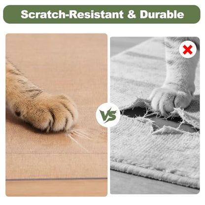 Clear PVC Floor Mat, 1.5mm Thick Waterproof Protective Mat for Hard Floors, Under Refrigerator, Pet Bowls, or Appliances – Cuttable, Easy to Clean (54"x 54") - size: 54"x 54"