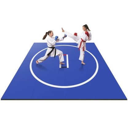 Generic 3M X 3M Wrestling Mats Jiu Jitsu Training Mat Wear Resist Folding Exercise Mat Anti-Slip Multi-Functional Training Blankets for Grappling Martial Art Boxing Judo