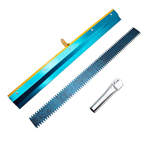 Stainless Steel Notched Squeegee Epoxy Cement Painting Coating Self Leveling Flooring Gear Rake Construction Hand Tools (3MM) - size: 3MM
