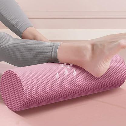 12 Inch EVA Soft Dot Foam Roller for Muscle Therapy, Yoga and Balance Exercises, High-Density Massage Roller, Foam Roller for Back, Legs for Home, Gym and Travel (Pink#L) - color: Pink#l