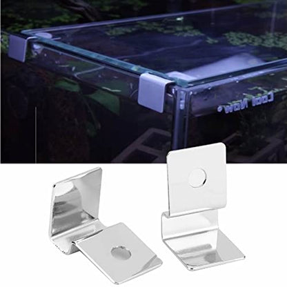 TOPINCN 4Pcs Aquarium Cover Bracket Stainless Steel Fish Glass Cover Clips Aquarium Cover Glass Clip Fish Lid Holder Support(5mm)