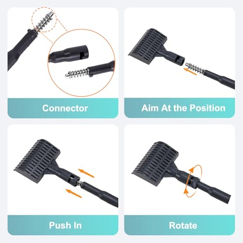 4IN1 Aquarium Cleaning Tools Long Handle Adjustable Length 18~24Inch Fish Tank Cleaner Kit Algae Scraper Scrubber Brushes Set