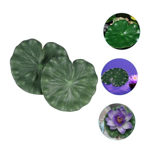 COHEALI 10pcs Artificial Floating Lotus Leaves Simulation Lotus-Leaf Ornament 17cm Fishpond Decor for Garden Pond Aquarium Water Surface Display