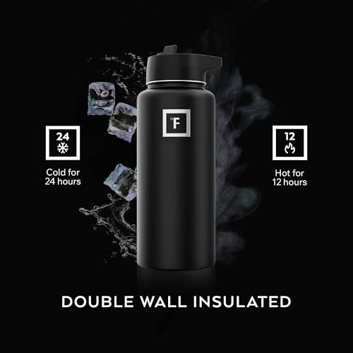 IRON °FLASK 32 oz Wide Mouth Water Bottle with 3 Lids - color: Cashmere Cream