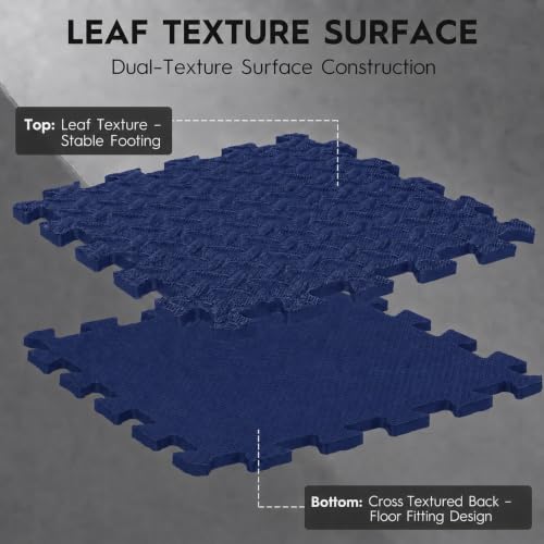 18 Pcs EVA Foam Floor Tiles, Puzzle Exercise Mat Set for Gym - color: Deep Ocean Blue