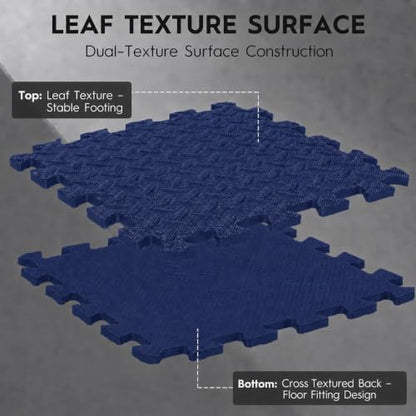 18 Pcs EVA Foam Floor Tiles, Puzzle Exercise Mat Set for Gym - color: Deep Ocean Blue
