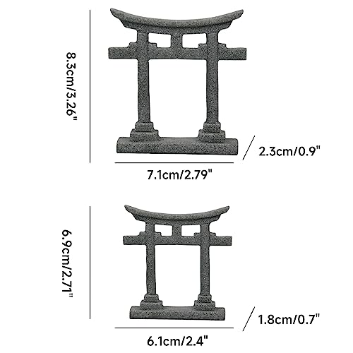 Fish Tanks Decoration Aquariums Japanese Torii Gate Ornament Garden Landscape Hideouts Cave House Dollhouse Accessories, 7.1x2.3x8.3cm - size: 7.1x2.3x8.3cm