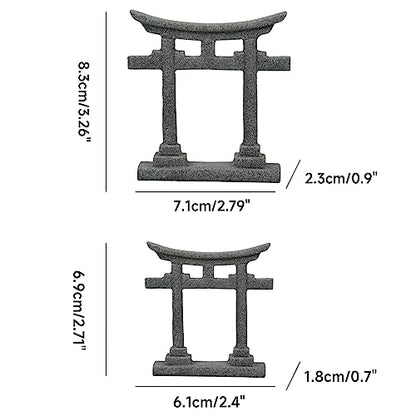 Fish Tanks Decoration Aquariums Japanese Torii Gate Ornament Garden Landscape Hideouts Cave House Dollhouse Accessories, 7.1x2.3x8.3cm - size: 7.1x2.3x8.3cm