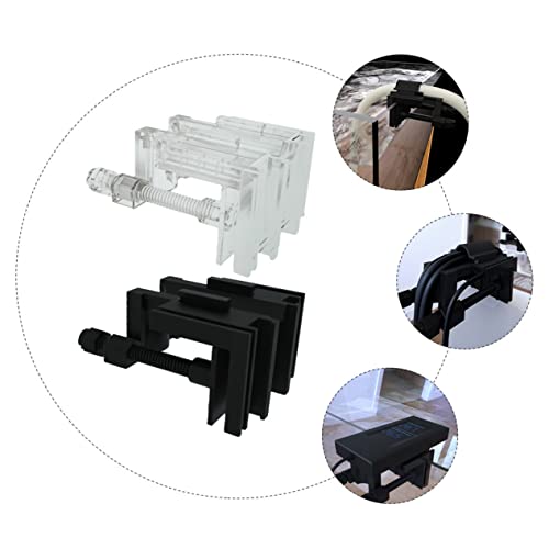 FOMIYES 2pcs Acrylic Hose Holder Clips for Fish Tank Space-Saving Easy Installation Water Clips for Aquarium Use Options